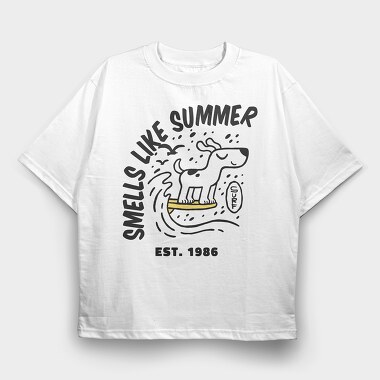 Smells Like Summer Dog, Tricou Oversize Barbati (Unisex)