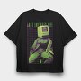 Wireframe Art Life Pc Head, Tricou Oversize Barbati (Unisex)