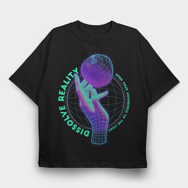 Wireframe Dissolve Reality Hand, Tricou Oversize Barbati (Unisex)