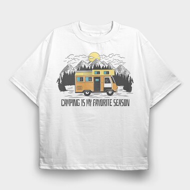 Camping Season, Tricou Oversize Barbati (Unisex)