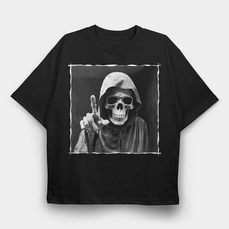 Death Pointing Finger, Tricou Oversize Barbati (Unisex)