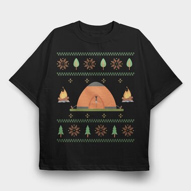 Camping Ugly Sweater, Tricou Oversize Barbati (Unisex)