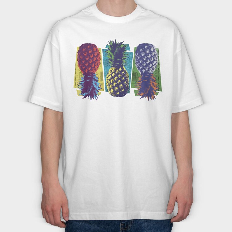 Pop Art Pineapple, Tricou Oversize Barbati (Unisex)