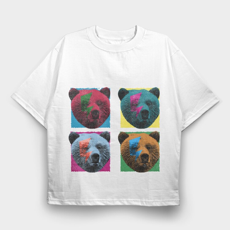 Pop Bear, Tricou Oversize Barbati (Unisex)