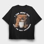 Grumpy Cat Coffee, Tricou Oversize Barbati (Unisex)