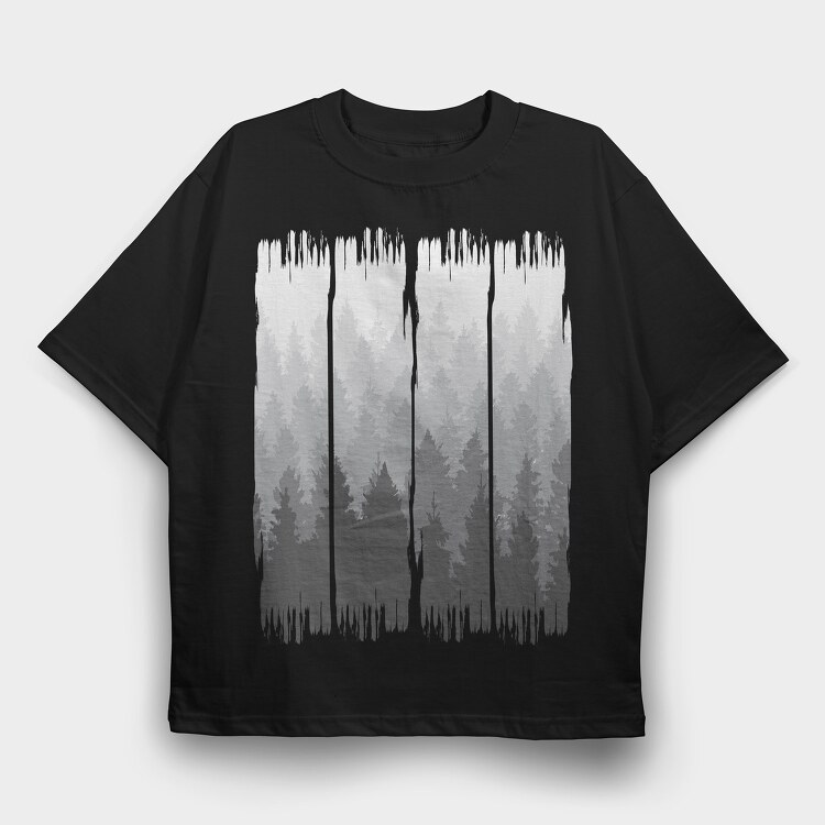Grunge Forest, Tricou Oversize Barbati (Unisex)