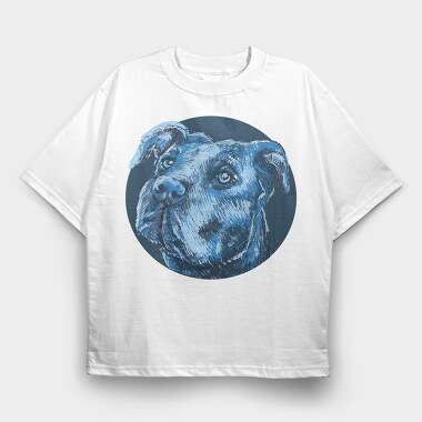 Portrait Pitbull, Tricou Oversize Barbati (Unisex)