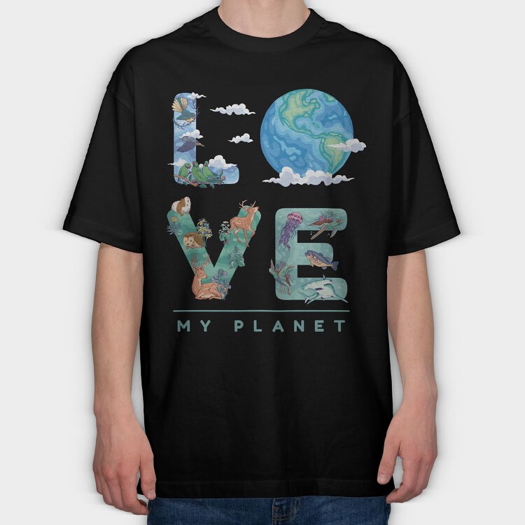 Love My Planet, Tricou Oversize Barbati (Unisex)