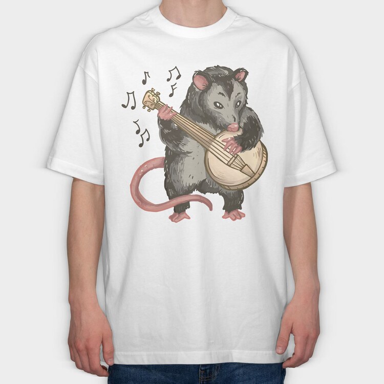 Possum Banjo, Tricou Oversize Barbati (Unisex)