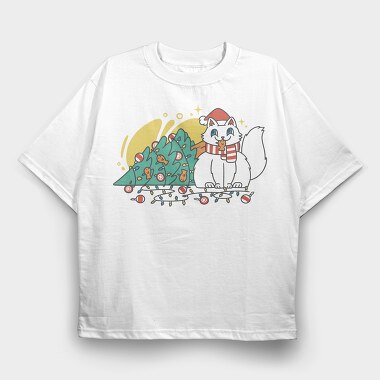 Guilty Christmas Cat, Tricou Oversize Barbati (Unisex)