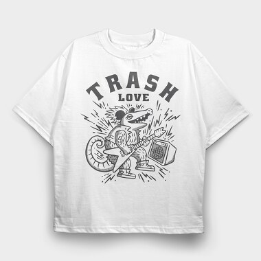 Possum Trash Love, Tricou Oversize Barbati (Unisex)