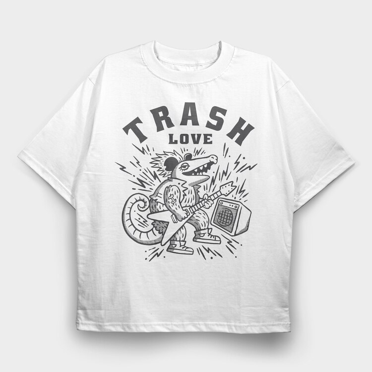 Possum Trash Love, Tricou Oversize Barbati (Unisex)