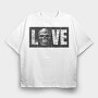Love Skull, Tricou Oversize Barbati (Unisex)