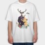 Deers Couple, Tricou Oversize Barbati (Unisex)