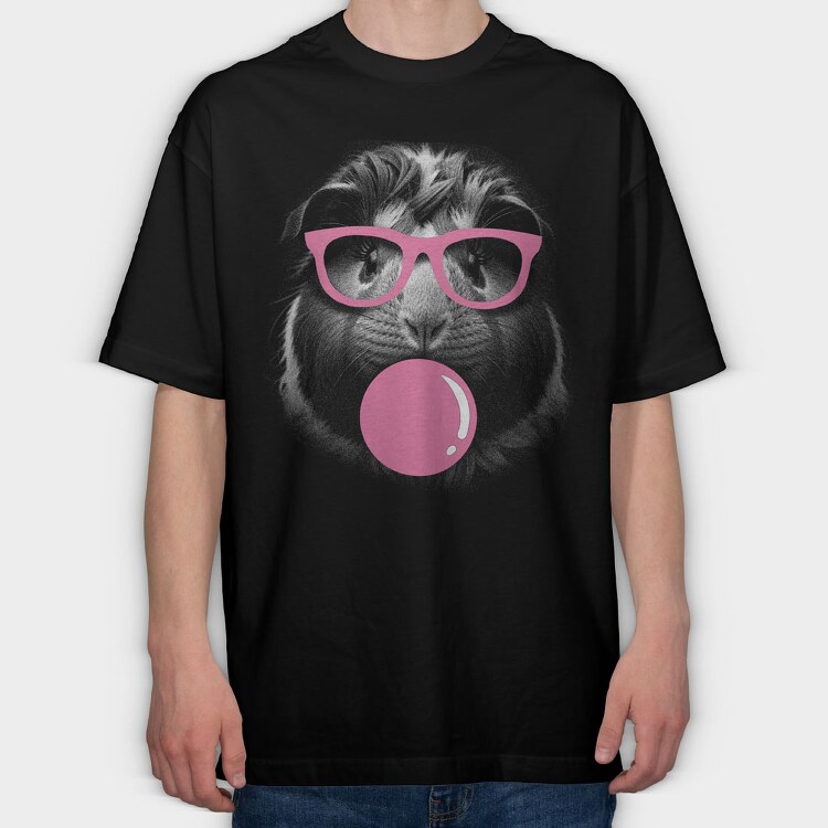 Guineapig Sunglasses Bubblegum Monochrome, Tricou Oversize Barbati (Unisex)