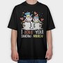 Snowman Love, Tricou Oversize Barbati (Unisex)