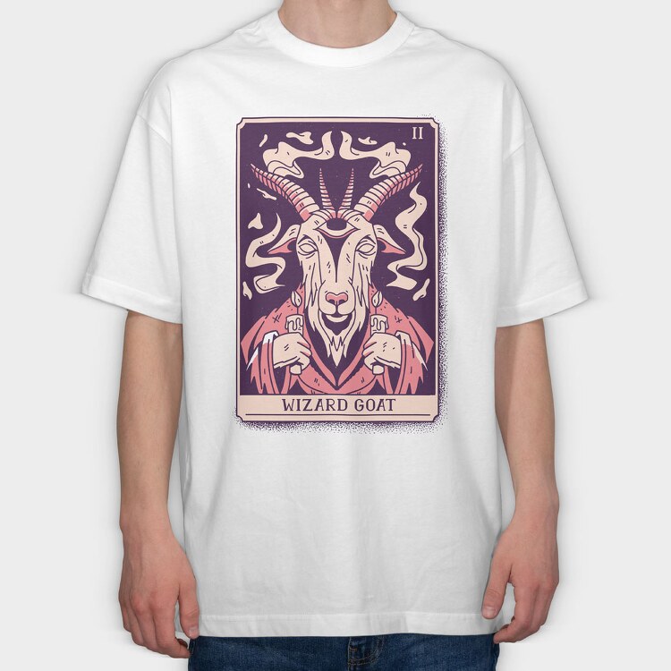 Wizard Goat Tarot Card, Tricou Oversize Barbati (Unisex)