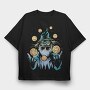 Wizard Juggling Planets, Tricou Oversize Barbati (Unisex)