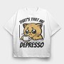 Depresso Cat, Tricou Oversize Barbati (Unisex)