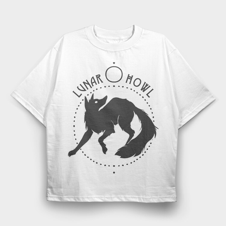 Lunar Howl, Tricou Oversize Barbati (Unisex)