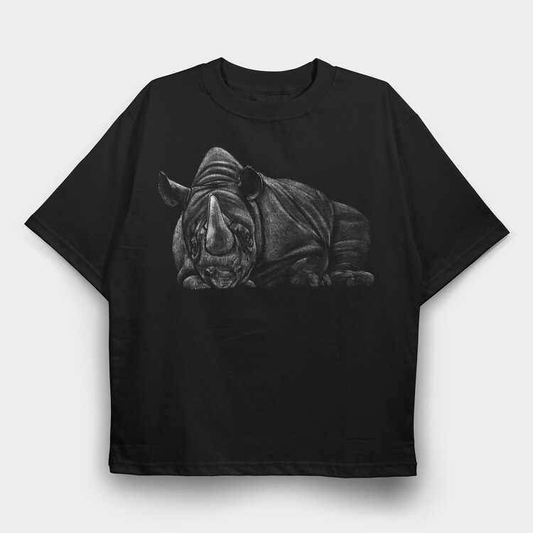 Lying Rhino, Tricou Oversize Barbati (Unisex)