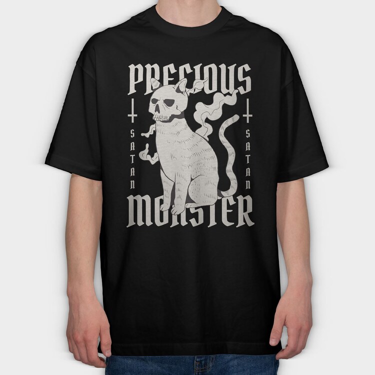 Precious Monster Cat, Tricou Oversize Barbati (Unisex)