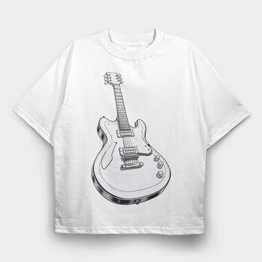 Guitar Draw, Tricou Oversize Barbati (Unisex)