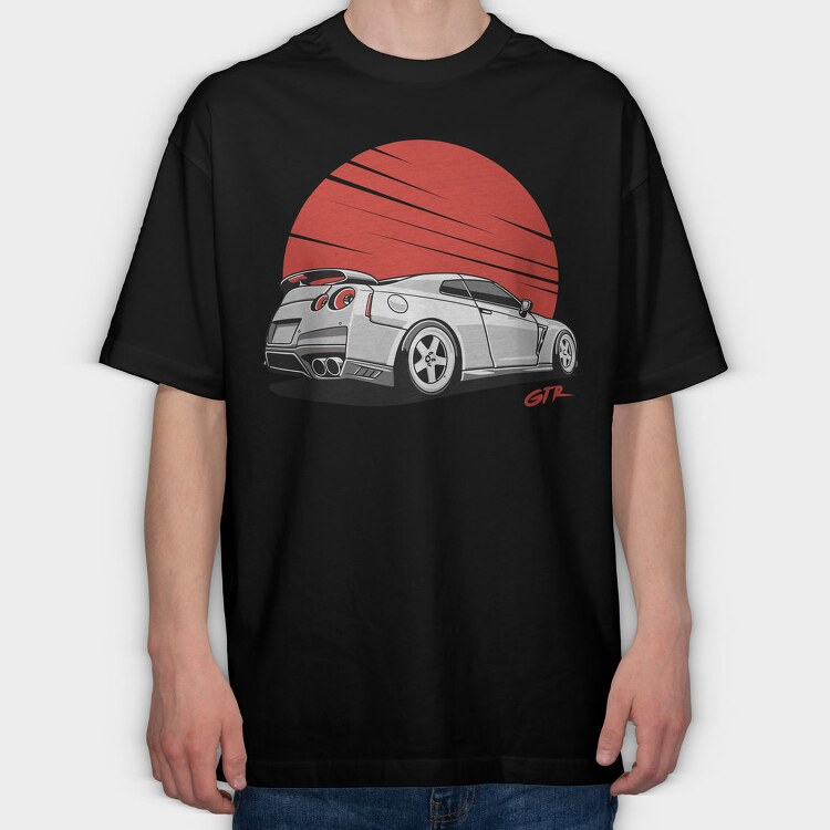 Gt R Red Sun, Tricou Oversize Barbati (Unisex)