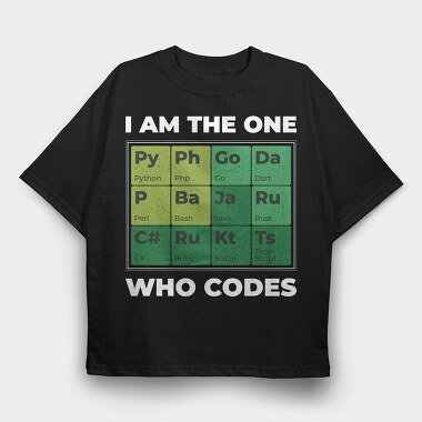 Developer Periodic Table, Tricou Oversize Barbati (Unisex)