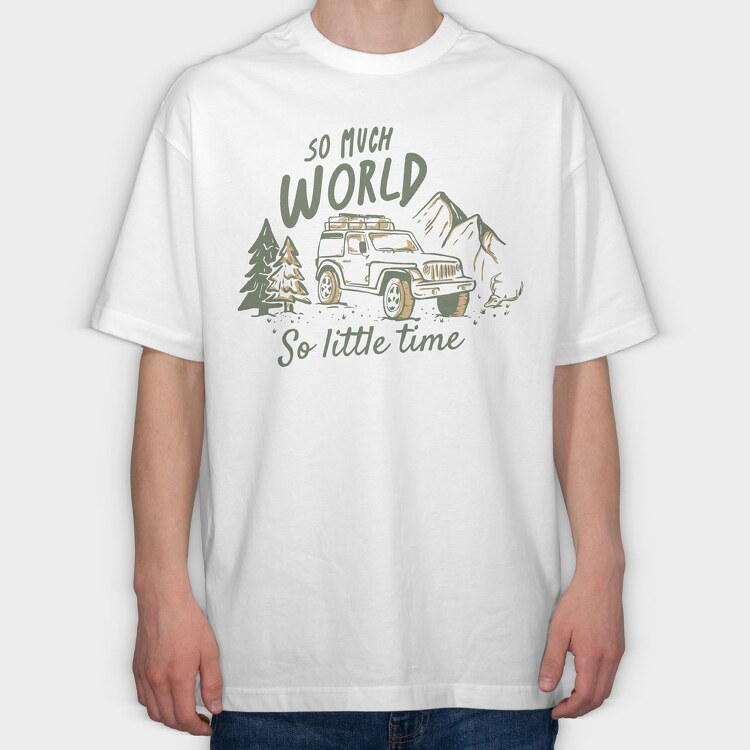 So Much World So Little Time Jeep, Tricou Oversize Barbati (Unisex)