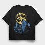 Wolf and Moon, Tricou Oversize Barbati (Unisex)