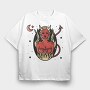 Devil Girl, Tricou Oversize Barbati (Unisex)