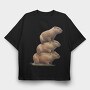 Capybara Tower, Tricou Oversize Barbati (Unisex)