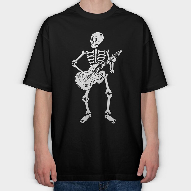 Guitar Skull, Tricou Oversize Barbati (Unisex)