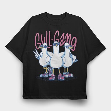 Gull Gang Seagulls, Tricou Oversize Barbati (Unisex)