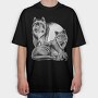 Wolf Family, Tricou Oversize Barbati (Unisex)