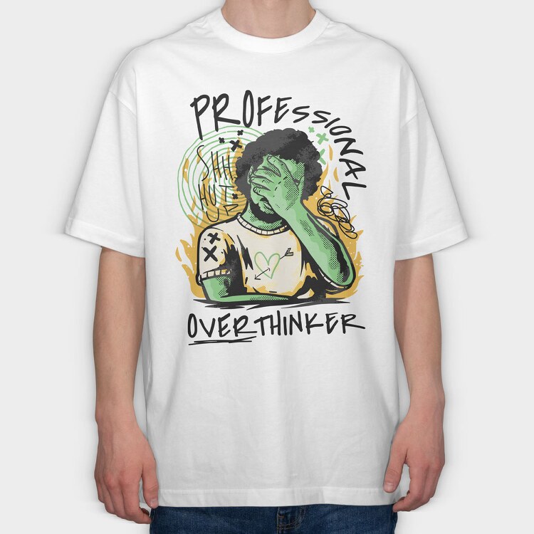 Professional Overthinker, Tricou Oversize Barbati (Unisex)