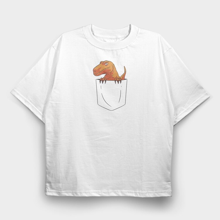 Dino Pocket, Tricou Oversize Barbati (Unisex)