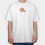 Dino Pocket, Tricou Oversize Barbati (Unisex)
