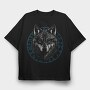 Wolf Head Blue, Tricou Oversize Barbati (Unisex)