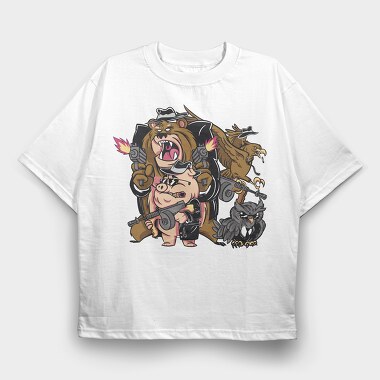 Mafia Animals, Tricou Oversize Barbati (Unisex)