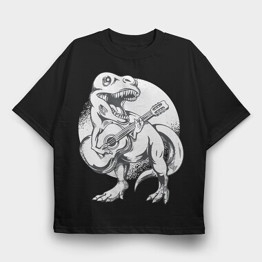 Dinosaur Guitar, Tricou Oversize Barbati (Unisex)
