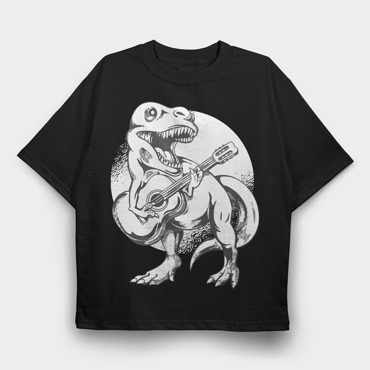 Dinosaur Guitar, Tricou Oversize Barbati (Unisex)