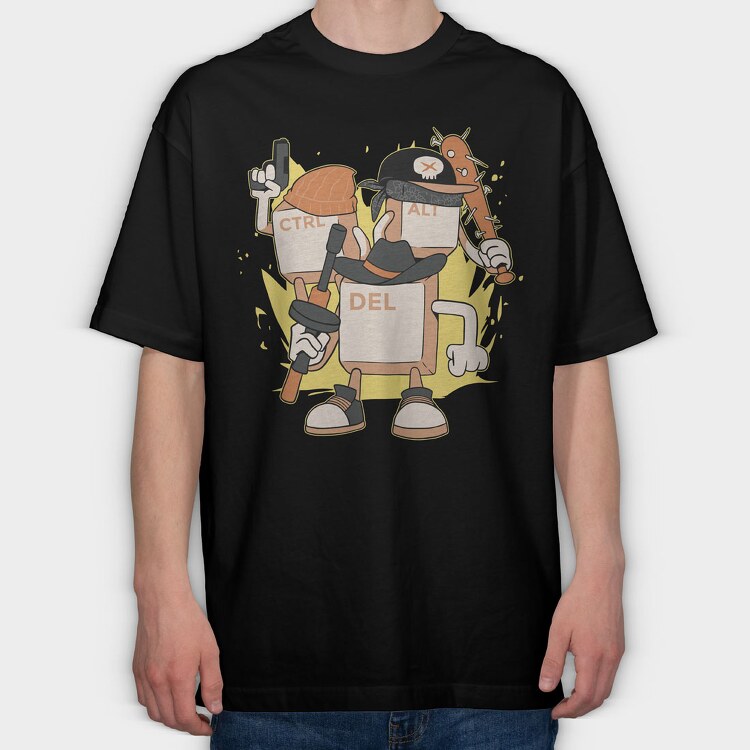 Mafia Keyboard, Tricou Oversize Barbati (Unisex)