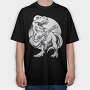 Dinosaur Guitar, Tricou Oversize Barbati (Unisex)