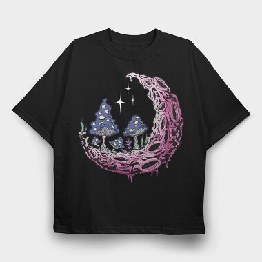 Psychedelic Moon, Tricou Oversize Barbati (Unisex)