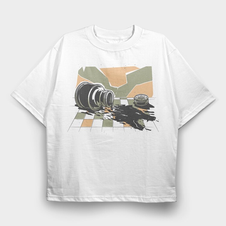 Wolf Ink Drop, Tricou Oversize Barbati (Unisex)