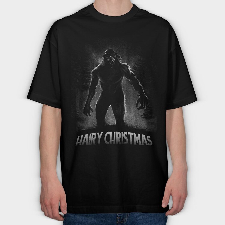 Hairy Christmas Bigfoot, Tricou Oversize Barbati (Unisex)