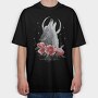 Wolf Moon Flowers, Tricou Oversize Barbati (Unisex)