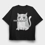 Psycho Cat, Tricou Oversize Barbati (Unisex)